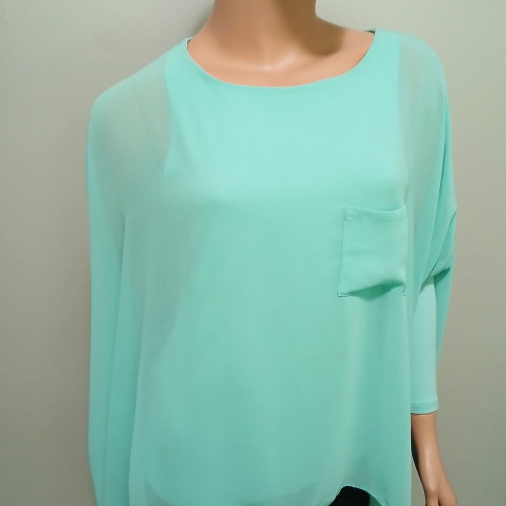 Silk Top VICOLO Made in Italy Size M/L Double Layered Flowing Loose Fit